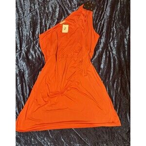 Mai Tai Plus Size 3x One Spiked Shoulder A Line Coral Dress NWT Party Cruise